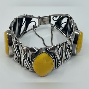 Amber and Sterling Silver bracelet